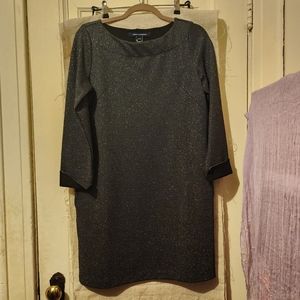French Connection Dress. Size 6. Black with silver threads